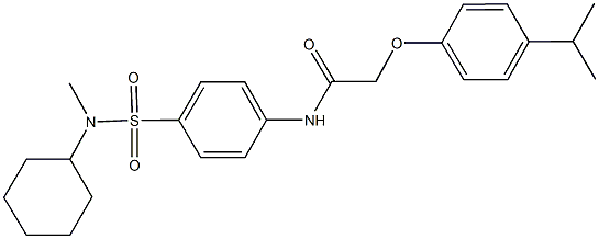 N-(4-{[cyclohexyl(methyl)amino]sulfonyl}phenyl)-2-(4-isopropylphenoxy)acetamide 구조식 이미지