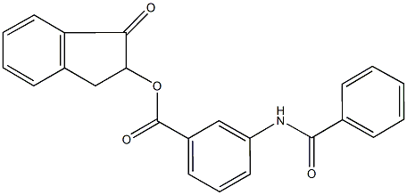 1-oxo-2,3-dihydro-1H-inden-2-yl 3-(benzoylamino)benzoate 구조식 이미지