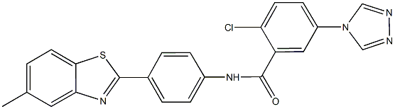 2-chloro-N-[4-(5-methyl-1,3-benzothiazol-2-yl)phenyl]-5-(4H-1,2,4-triazol-4-yl)benzamide Structure