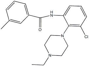 N-[3-chloro-2-(4-ethyl-1-piperazinyl)phenyl]-3-methylbenzamide 구조식 이미지