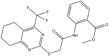 methyl 2-[({[4-(trifluoromethyl)-5,6,7,8-tetrahydro-2-quinazolinyl]sulfanyl}acetyl)amino]benzoate Structure