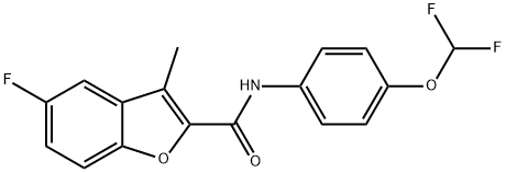 N-[4-(difluoromethoxy)phenyl]-5-fluoro-3-methyl-1-benzofuran-2-carboxamide 구조식 이미지