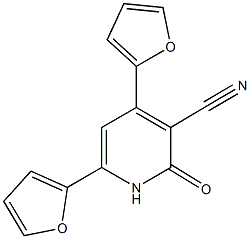 4,6-di(2-furyl)-2-oxo-1,2-dihydro-3-pyridinecarbonitrile Structure