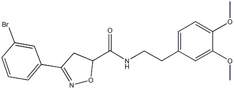 3-(3-bromophenyl)-N-[2-(3,4-dimethoxyphenyl)ethyl]-4,5-dihydro-5-isoxazolecarboxamide 구조식 이미지