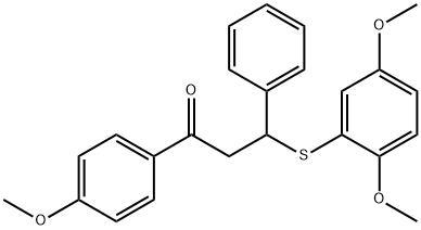 3-[(2,5-dimethoxyphenyl)sulfanyl]-1-(4-methoxyphenyl)-3-phenyl-1-propanone 구조식 이미지