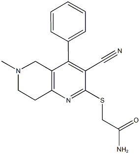 2-[(3-cyano-6-methyl-4-phenyl-5,6,7,8-tetrahydro[1,6]naphthyridin-2-yl)sulfanyl]acetamide 구조식 이미지