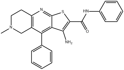 3-amino-6-methyl-N,4-diphenyl-5,6,7,8-tetrahydrothieno[2,3-b][1,6]naphthyridine-2-carboxamide 구조식 이미지