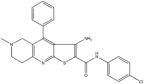 3-amino-N-(4-chlorophenyl)-6-methyl-4-phenyl-5,6,7,8-tetrahydrothieno[2,3-b][1,6]naphthyridine-2-carboxamide Structure