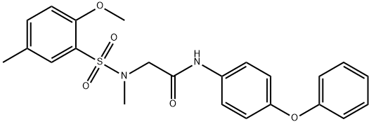 2-[[(2-methoxy-5-methylphenyl)sulfonyl](methyl)amino]-N-(4-phenoxyphenyl)acetamide 구조식 이미지