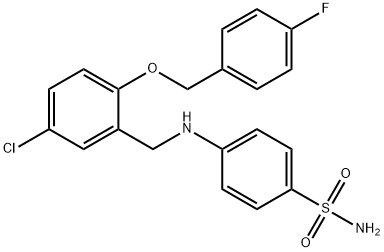 4-({5-chloro-2-[(4-fluorobenzyl)oxy]benzyl}amino)benzenesulfonamide 구조식 이미지