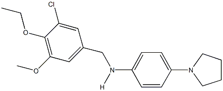 N-(3-chloro-4-ethoxy-5-methoxybenzyl)-N-[4-(1-pyrrolidinyl)phenyl]amine 구조식 이미지