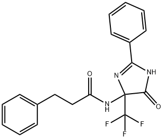 N-[4-oxo-2-phenyl-5-(trifluoromethyl)-4,5-dihydro-1H-imidazol-5-yl]-3-phenylpropanamide Structure