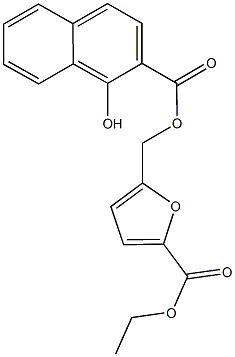 ethyl 5-{[(1-hydroxy-2-naphthoyl)oxy]methyl}-2-furoate 구조식 이미지