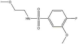 4-fluoro-3-methoxy-N-(2-methoxyethyl)benzenesulfonamide Structure