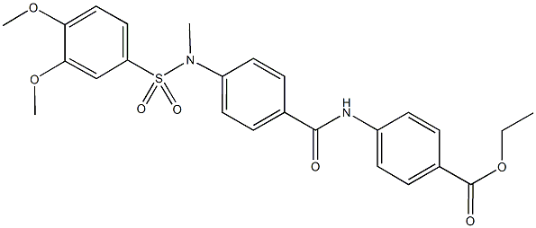 ethyl 4-({4-[[(3,4-dimethoxyphenyl)sulfonyl](methyl)amino]benzoyl}amino)benzoate Structure