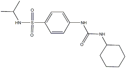 4-{[(cyclohexylamino)carbonyl]amino}-N-isopropylbenzenesulfonamide 구조식 이미지