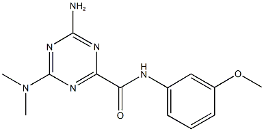 4-amino-6-(dimethylamino)-N-(3-methoxyphenyl)-1,3,5-triazine-2-carboxamide 구조식 이미지