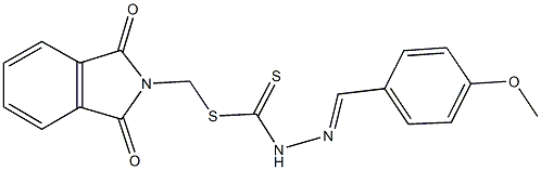 (1,3-dioxo-1,3-dihydro-2H-isoindol-2-yl)methyl 2-(4-methoxybenzylidene)hydrazinecarbodithioate 구조식 이미지