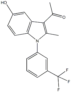 1-{5-hydroxy-2-methyl-1-[3-(trifluoromethyl)phenyl]-1H-indol-3-yl}ethanone 구조식 이미지