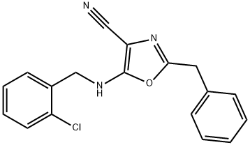 2-benzyl-5-[(2-chlorobenzyl)amino]-1,3-oxazole-4-carbonitrile Structure