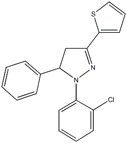 1-(2-chlorophenyl)-5-phenyl-3-(2-thienyl)-4,5-dihydro-1H-pyrazole 구조식 이미지
