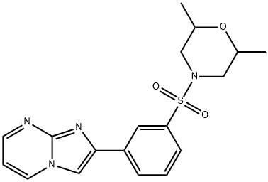 2-{3-[(2,6-dimethyl-4-morpholinyl)sulfonyl]phenyl}imidazo[1,2-a]pyrimidine Structure