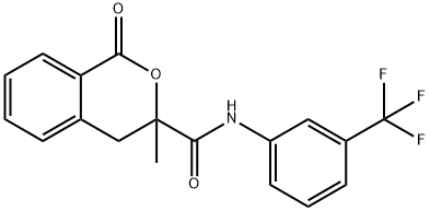 3-methyl-1-oxo-N-[3-(trifluoromethyl)phenyl]-3,4-dihydro-1H-isochromene-3-carboxamide Structure