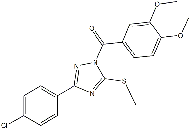 3-(4-chlorophenyl)-1-(3,4-dimethoxybenzoyl)-5-(methylthio)-1H-1,2,4-triazole Structure