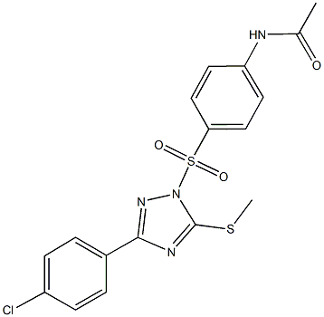 N-(4-{[3-(4-chlorophenyl)-5-(methylthio)-1H-1,2,4-triazol-1-yl]sulfonyl}phenyl)acetamide 구조식 이미지