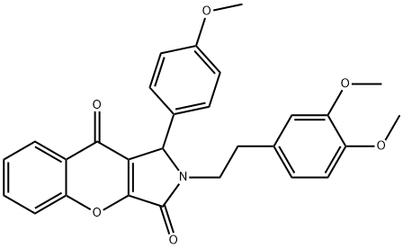 2-[2-(3,4-dimethoxyphenyl)ethyl]-1-(4-methoxyphenyl)-1,2-dihydrochromeno[2,3-c]pyrrole-3,9-dione 구조식 이미지