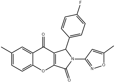 1-(4-fluorophenyl)-7-methyl-2-(5-methyl-3-isoxazolyl)-1,2-dihydrochromeno[2,3-c]pyrrole-3,9-dione Structure