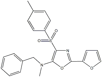 N-benzyl-N-{2-(2-furyl)-4-[(4-methylphenyl)sulfonyl]-1,3-oxazol-5-yl}-N-methylamine 구조식 이미지