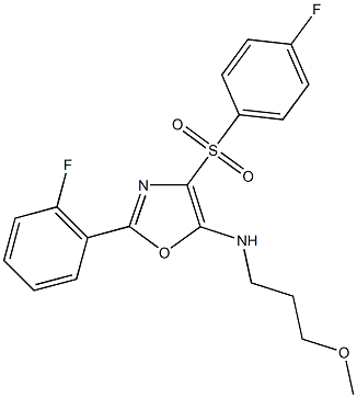 N-{2-(2-fluorophenyl)-4-[(4-fluorophenyl)sulfonyl]-1,3-oxazol-5-yl}-N-(3-methoxypropyl)amine Structure