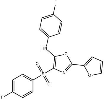 N-(4-fluorophenyl)-N-[4-[(4-fluorophenyl)sulfonyl]-2-(2-furyl)-1,3-oxazol-5-yl]amine 구조식 이미지