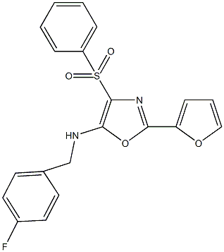 N-(4-fluorobenzyl)-N-[2-(2-furyl)-4-(phenylsulfonyl)-1,3-oxazol-5-yl]amine Structure