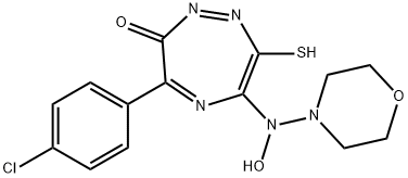 4-(4-chlorophenyl)-6-[hydroxy(4-morpholinyl)amino]-7-mercapto-3H-1,2,5-triazepin-3-one 구조식 이미지