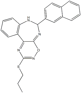 6-(2-naphthyl)-2-(propylthio)-6,7-dihydro[1,2,4]oxadiazino[6,5-d][1,3]benzodiazepine 구조식 이미지