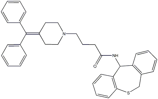 N-(6,11-dihydrodibenzo[b,e]thiepin-11-yl)-4-[4-(diphenylmethylene)-1-piperidinyl]butanamide 구조식 이미지