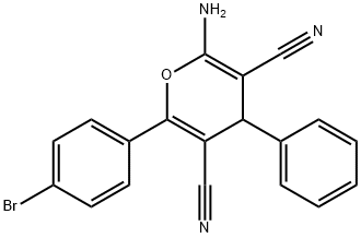 2-amino-6-(4-bromophenyl)-4-phenyl-4H-pyran-3,5-dicarbonitrile Structure