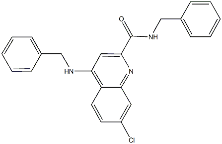 N-benzyl-4-(benzylamino)-7-chloro-2-quinolinecarboxamide 구조식 이미지