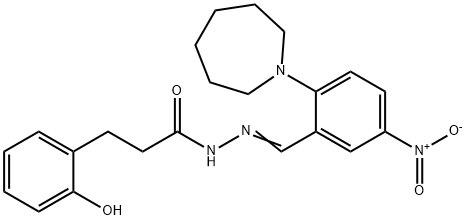 N'-{2-(1-azepanyl)-5-nitrobenzylidene}-3-(2-hydroxyphenyl)propanohydrazide 구조식 이미지