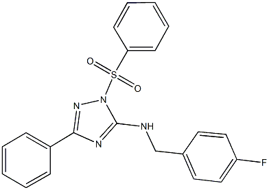 N-(4-fluorobenzyl)-N-[3-phenyl-1-(phenylsulfonyl)-1H-1,2,4-triazol-5-yl]amine 구조식 이미지