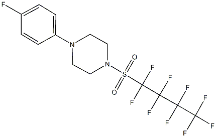 1-(4-fluorophenyl)-4-[(1,1,2,2,3,3,4,4,4-nonafluorobutyl)sulfonyl]piperazine 구조식 이미지