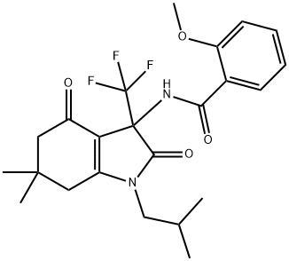 N-[1-isobutyl-6,6-dimethyl-2,4-dioxo-3-(trifluoromethyl)-2,3,4,5,6,7-hexahydro-1H-indol-3-yl]-2-methoxybenzamide Structure