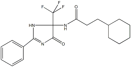 3-cyclohexyl-N-[4-oxo-2-phenyl-5-(trifluoromethyl)-4,5-dihydro-1H-imidazol-5-yl]propanamide Structure