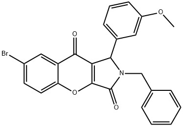 2-benzyl-7-bromo-1-(3-methoxyphenyl)-1,2-dihydrochromeno[2,3-c]pyrrole-3,9-dione 구조식 이미지