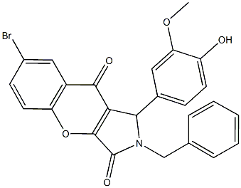 2-benzyl-7-bromo-1-(4-hydroxy-3-methoxyphenyl)-1,2-dihydrochromeno[2,3-c]pyrrole-3,9-dione 구조식 이미지