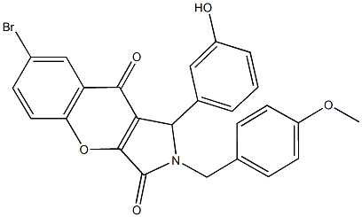 7-bromo-1-(3-hydroxyphenyl)-2-(4-methoxybenzyl)-1,2-dihydrochromeno[2,3-c]pyrrole-3,9-dione Structure