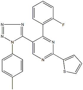 4-(2-fluorophenyl)-5-[1-(4-methylphenyl)-1H-tetraazol-5-yl]-2-(2-thienyl)pyrimidine Structure