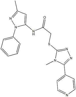 N-(3-methyl-1-phenyl-1H-pyrazol-5-yl)-2-{[4-methyl-5-(4-pyridinyl)-4H-1,2,4-triazol-3-yl]sulfanyl}acetamide Structure